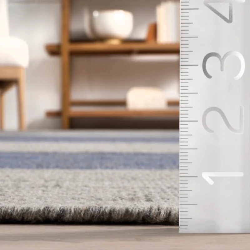 Blue Portland Plaid Wool Area Rug