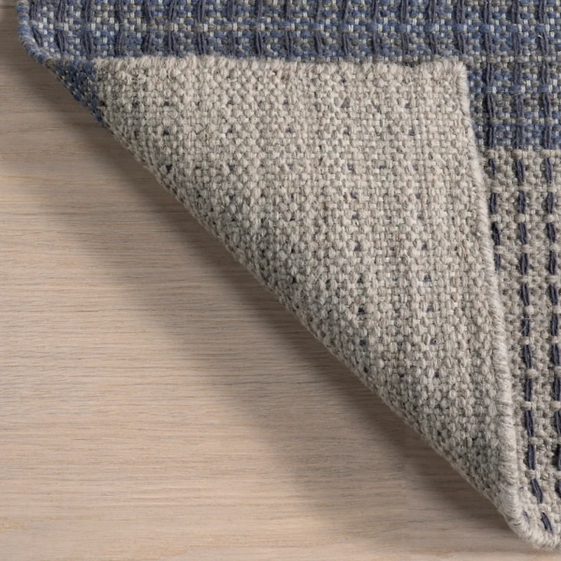 Blue Portland Plaid Wool Area Rug