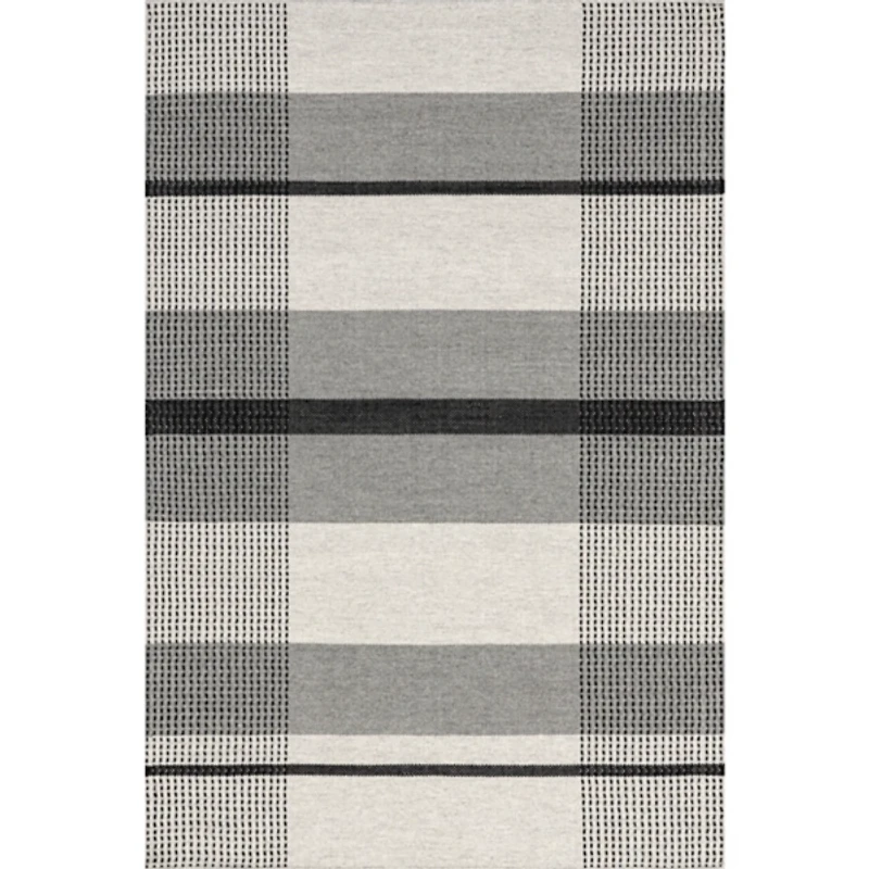 Gray Portland Plaid Wool Area Rug