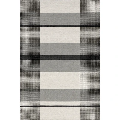 Gray Portland Plaid Wool Area Rug