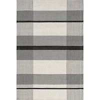 Gray Portland Plaid Wool Area Rug
