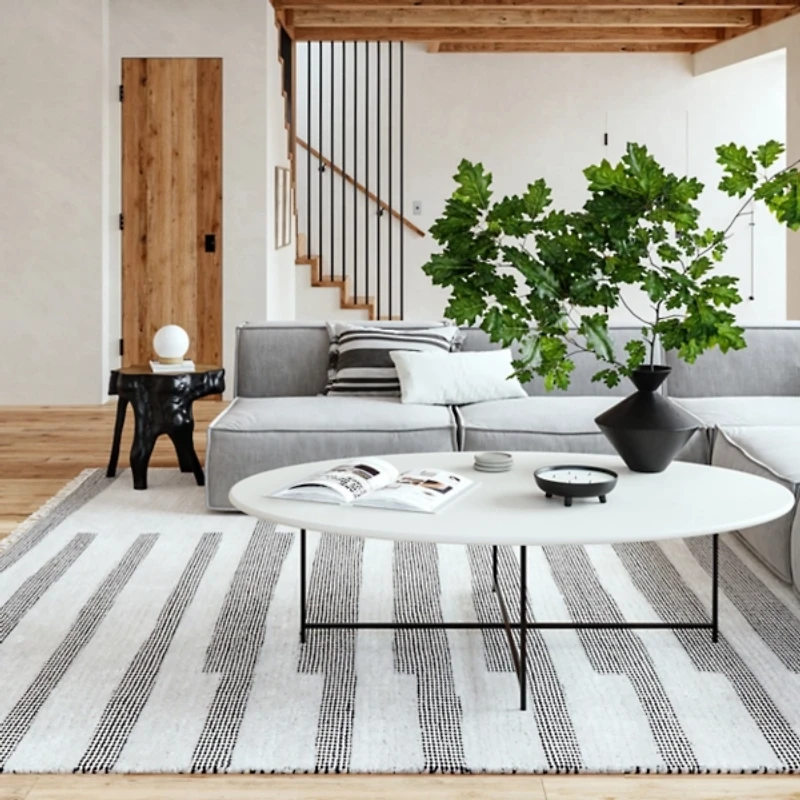 Hyperion Tasseled Cotton and Wool Area Rug