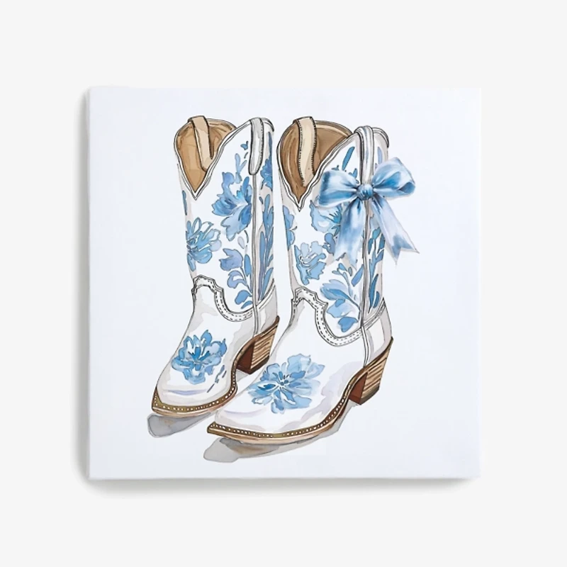 Coquette Cowgirl Boots Canvas Art Print