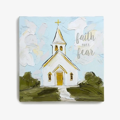 Faith Over Fear Church Canvas Art Print