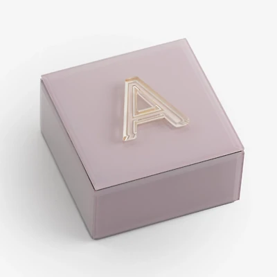 Pink Glass Monogram A Jewelry Box