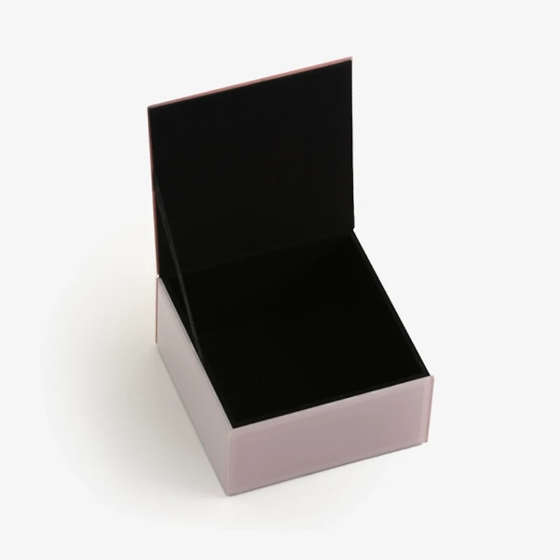 Pink Glass Monogram B Jewelry Box