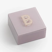 Pink Glass Monogram B Jewelry Box