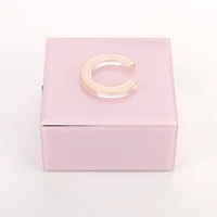 Pink Glass Monogram C Jewelry Box