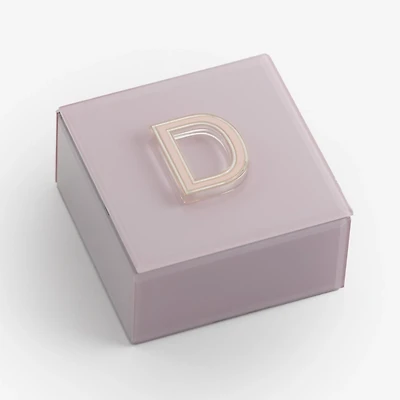 Pink Glass Monogram D Jewelry Box