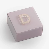 Pink Glass Monogram D Jewelry Box