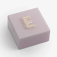 Pink Glass Monogram E Jewelry Box