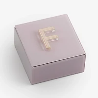 Pink Glass Monogram F Jewelry Box
