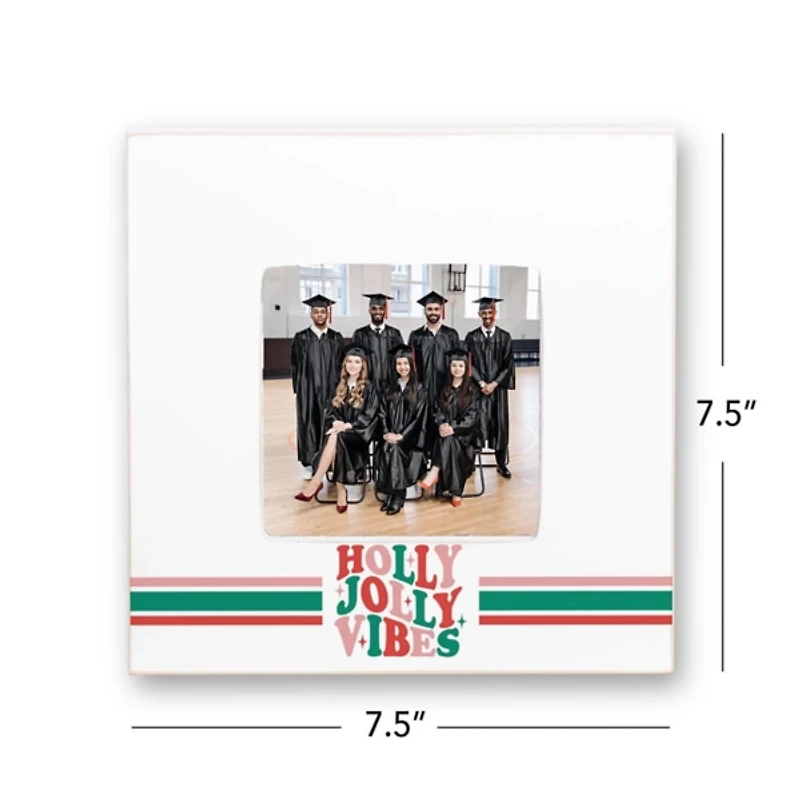 Holly Jolly Vibes Christmas Picture Frame, 4x4