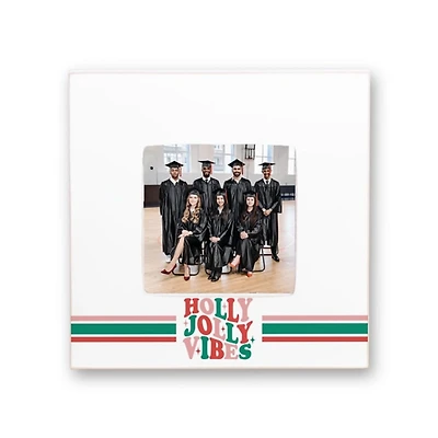 Holly Jolly Vibes Christmas Picture Frame, 4x4