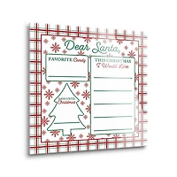 Classic Christmas Plaid Dear Santa Dry Erase Board