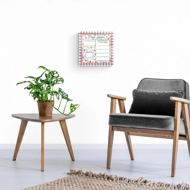 Classic Christmas Plaid Dear Santa Dry Erase Board