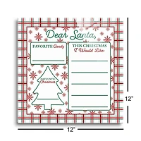 Classic Christmas Plaid Dear Santa Dry Erase Board