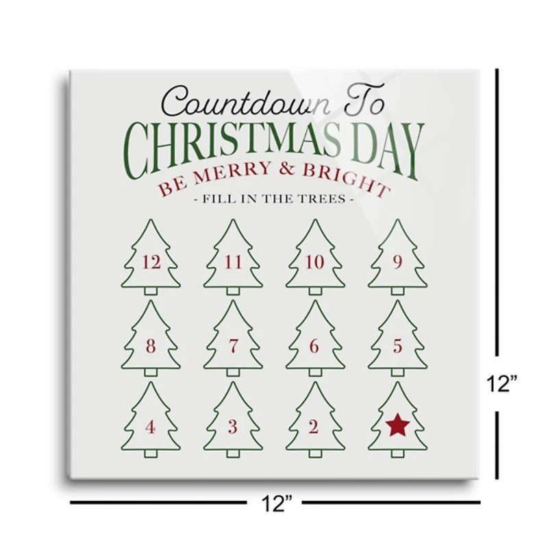 Countdown to Christmas Dry Erase Board, 12x12 in.