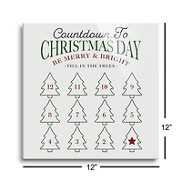 Countdown to Christmas Dry Erase Board, 12x12 in.