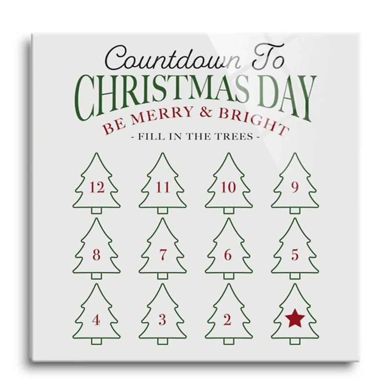 Countdown to Christmas Dry Erase Board, 12x12 in.