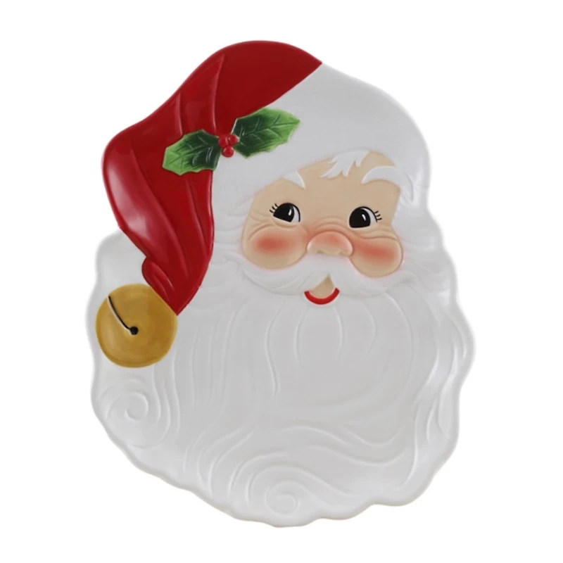 Classic Santa Shaped Ceramic Serving Platter