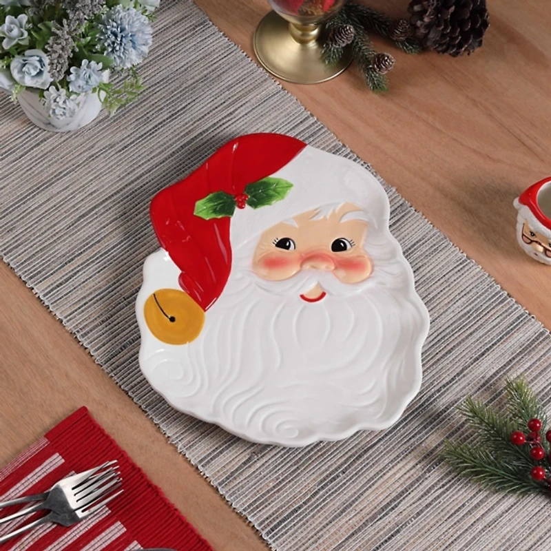 Classic Santa Shaped Ceramic Serving Platter