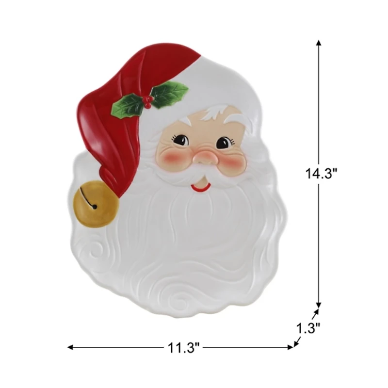 Classic Santa Shaped Ceramic Serving Platter