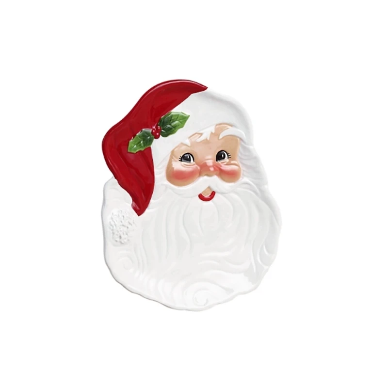 Classic Santa Shaped Ceramic Serving Platter