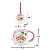 Pink Santa 2-pc. Mug and Ornament Set