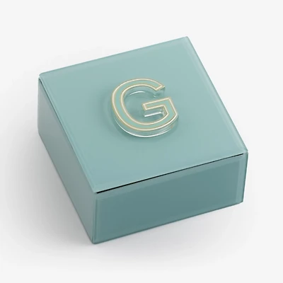 Blue Glass Monogram G Jewelry Box