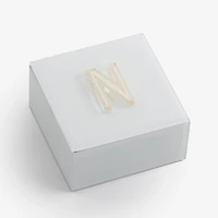 Ivory Glass Monogram N Jewelry Box