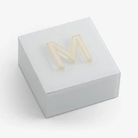 Ivory Glass Monogram M Jewelry Box