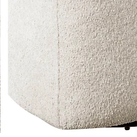 Cream Boucle Barrel Swivel Accent Chair