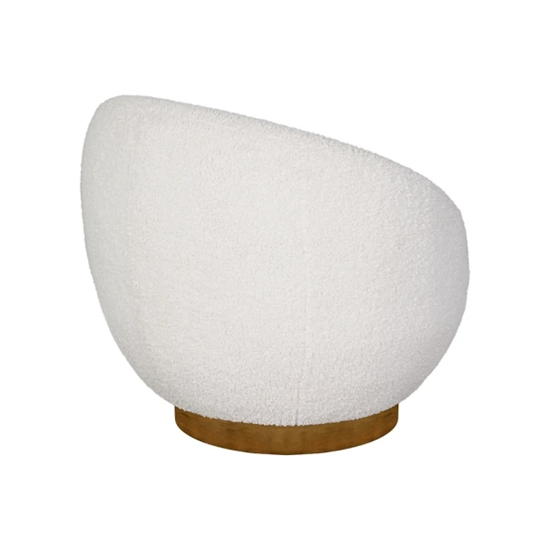 Jessel Sherpa Swivel Chair with Wood Base