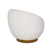 Jessel Sherpa Swivel Chair with Wood Base