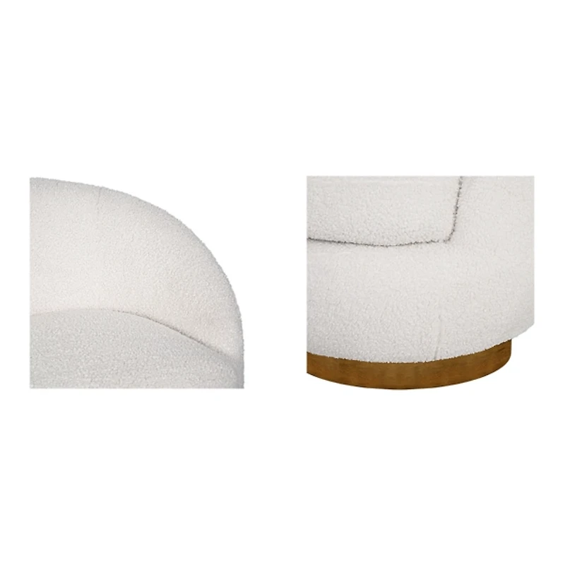 Jessel Sherpa Swivel Chair with Wood Base