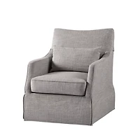 Gray Skirted Swivel Martha Stewart Accent Chair