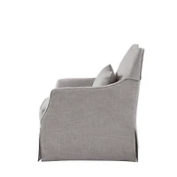 Gray Skirted Swivel Martha Stewart Accent Chair