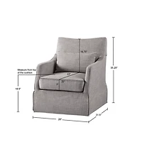Gray Skirted Swivel Martha Stewart Accent Chair