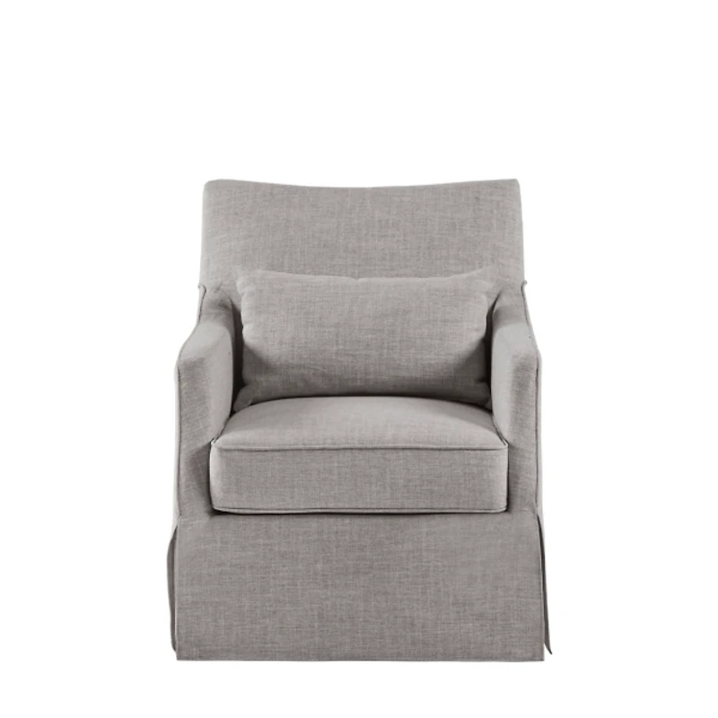 Gray Skirted Swivel Martha Stewart Accent Chair