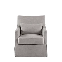 Gray Skirted Swivel Martha Stewart Accent Chair