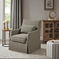 Tan Skirted Swivel Martha Stewart Accent Chair
