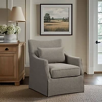 Tan Skirted Swivel Martha Stewart Accent Chair