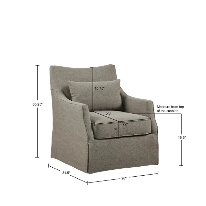 Tan Skirted Swivel Martha Stewart Accent Chair