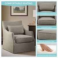 Tan Skirted Swivel Martha Stewart Accent Chair