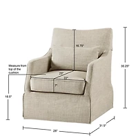Beige Skirted Swivel Martha Stewart Accent Chair