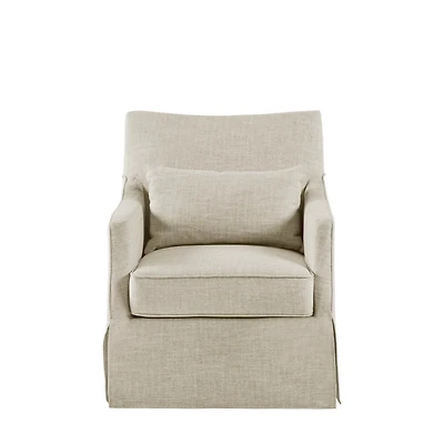 Beige Skirted Swivel Martha Stewart Accent Chair