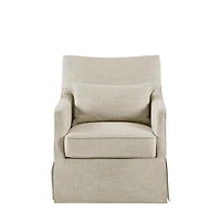 Beige Skirted Swivel Martha Stewart Accent Chair