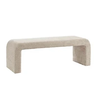 Beige Boucle Waterfall Bench, 52 in.