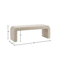 Beige Boucle Waterfall Bench, 52 in.